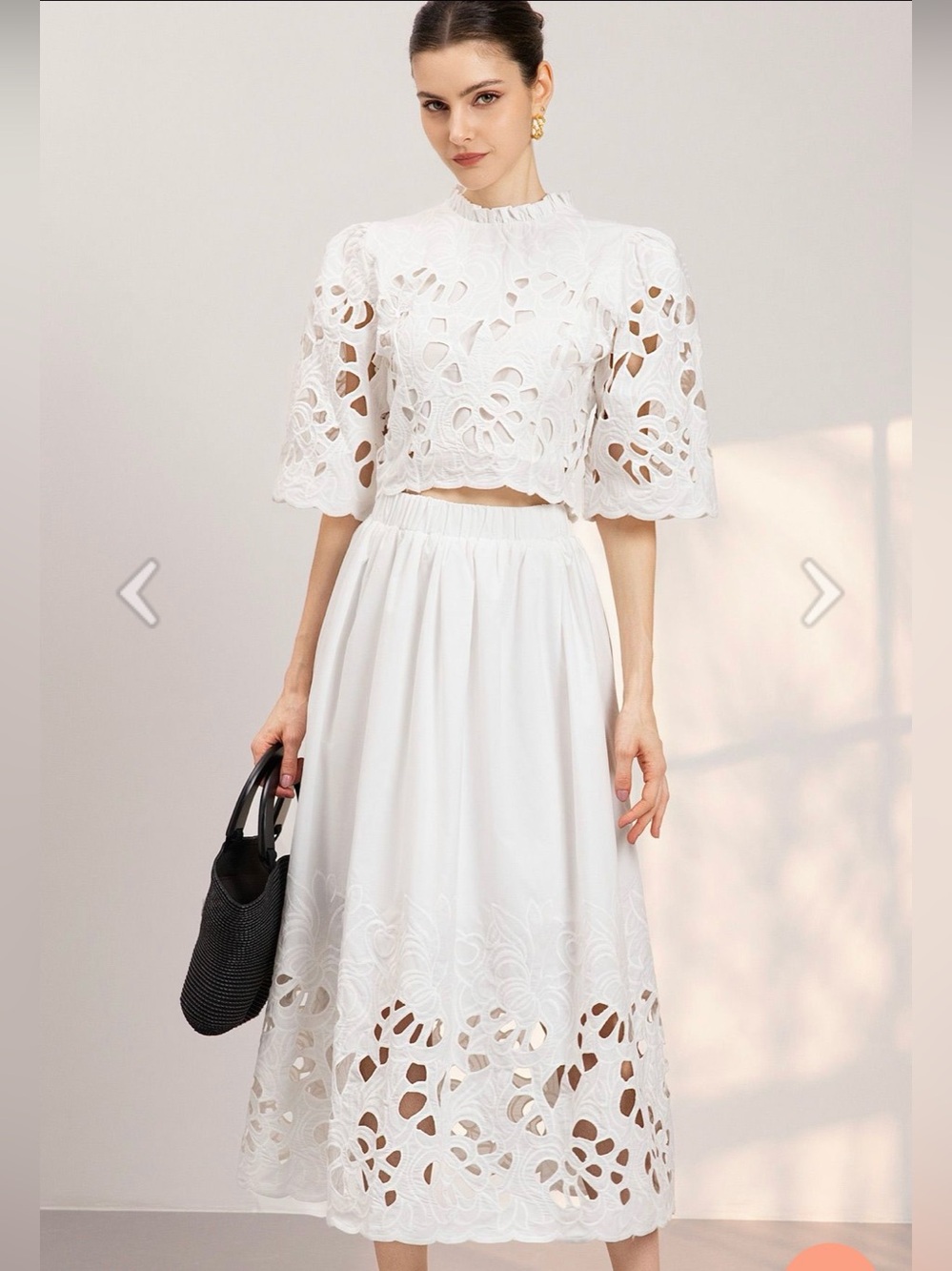 NWT Chicwish Embroidered Crop Top and Midi Skirt